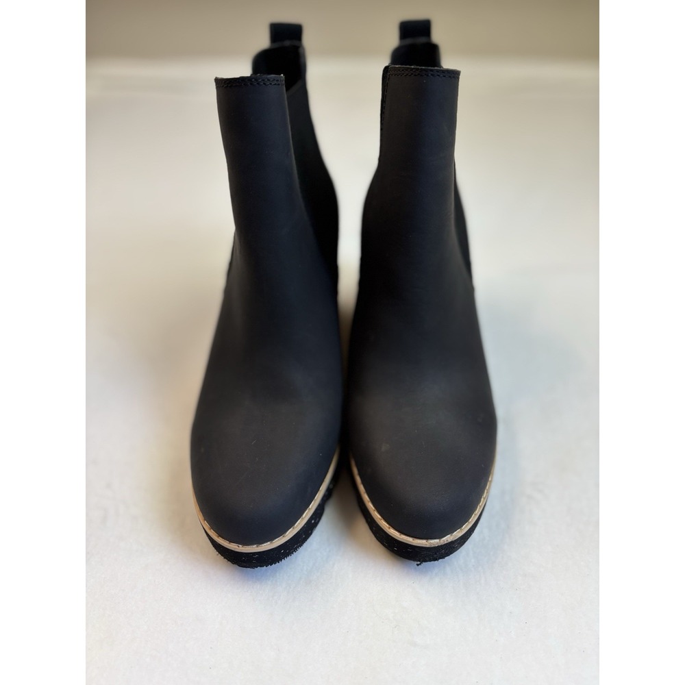 Tom's Black Suede Ankle Wedge Bootie Women's 10 Low‎ Top - Picture 2 of 9